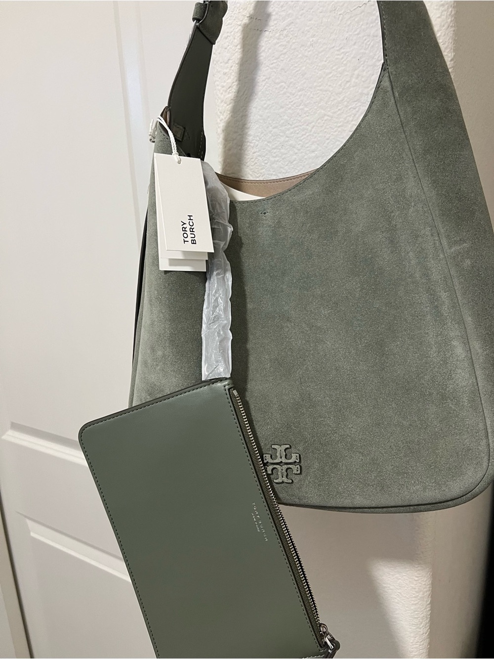 TORY BURCH Suede Shoulder Bag & Wallet